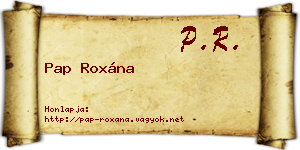 Pap Roxána névjegykártya